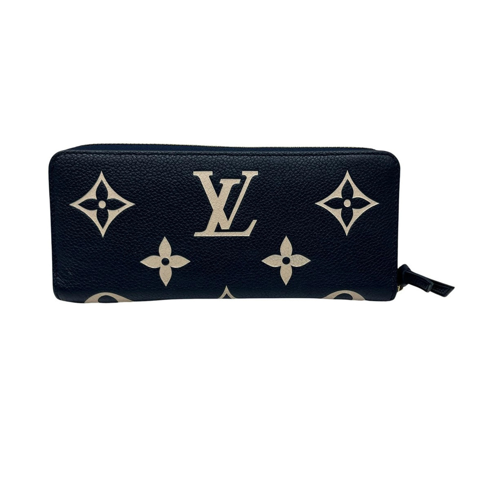 Louis Vuitton Portefeuille Clemence Bicolor Monogram Empreinte Leather Navy Blue
